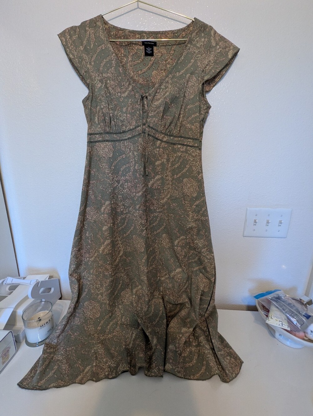Vintage Y2K 90's Whimsy Floral Cotton Calvin Klein Cottage Core Dress - Picture 4 of 7